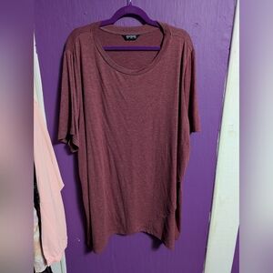 137. BloomChic Heathered Dark Berry Short Sleeve Layered Tee 26 4X